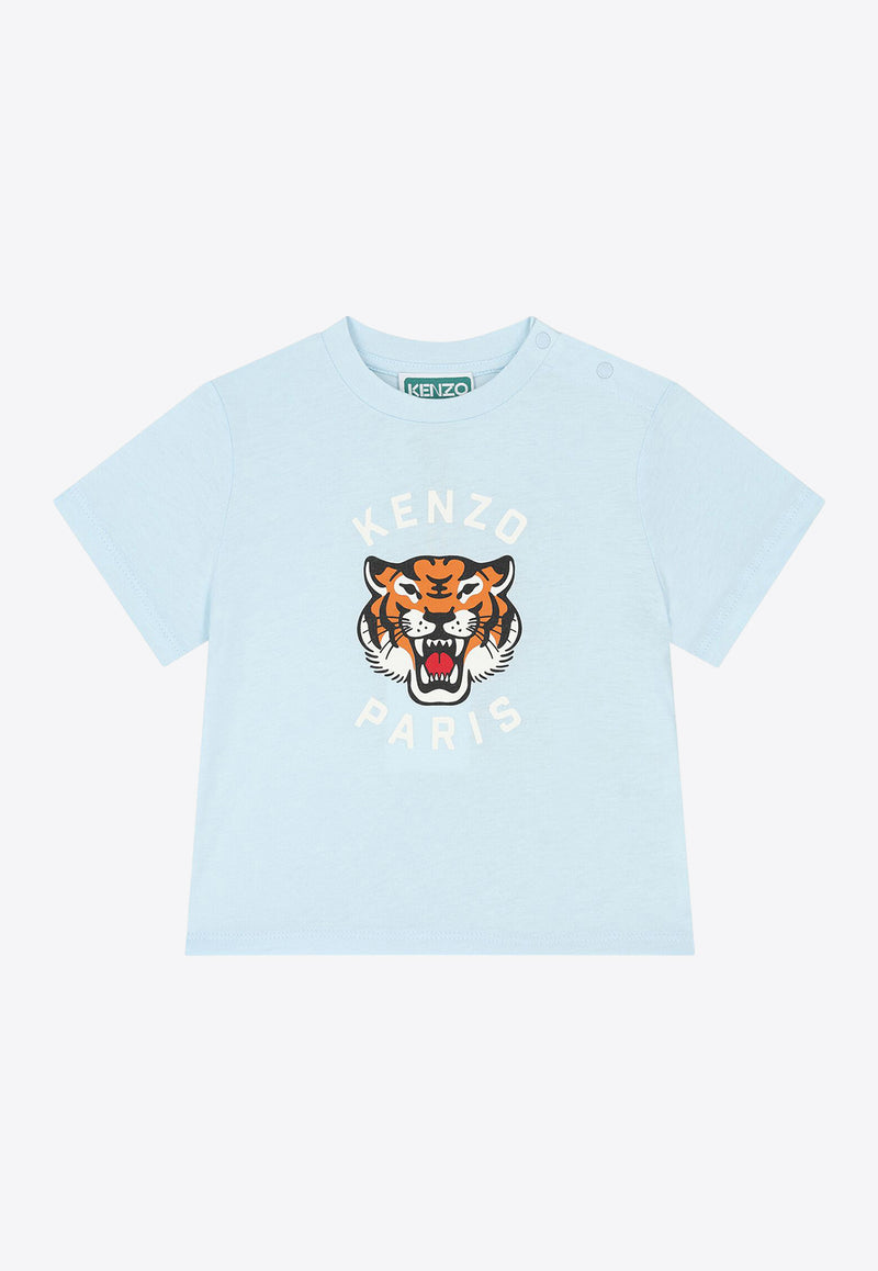 Kenzo Kids Baby Boys Lucky Tiger Print T-shirt Light Blue K60977/77L_LIGHT BLUE
