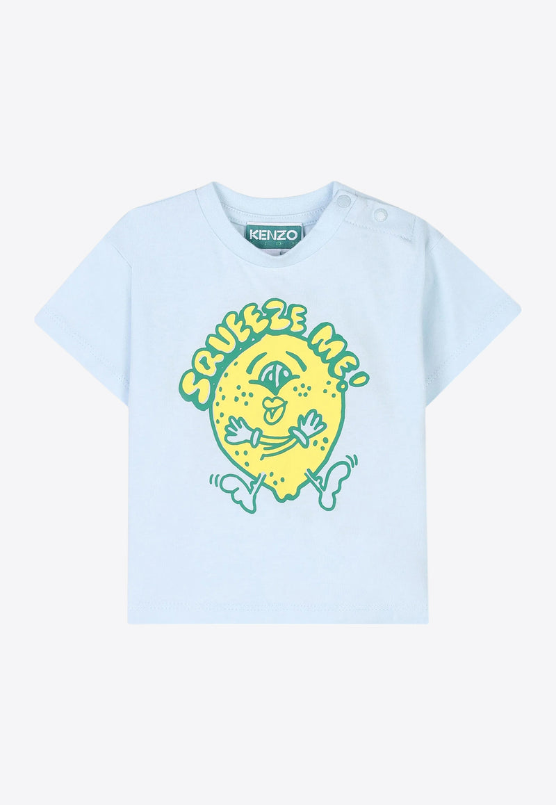 Kenzo Kids Baby Boys Squeeze Me Print T-shirt Light Blue K60978/77L_LIGHT BLUE