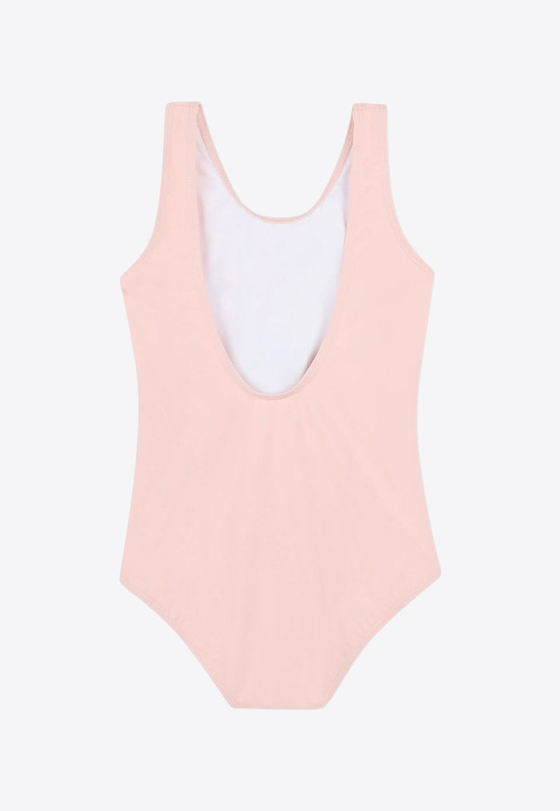 Kenzo Kids Girls Flower Print One-Piece Swimsuit Pink K60981/45Z_ROSE