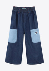 Kenzo Kids Girls Logo-Embroidered Jeans Denim K61000/Z25_DENIM