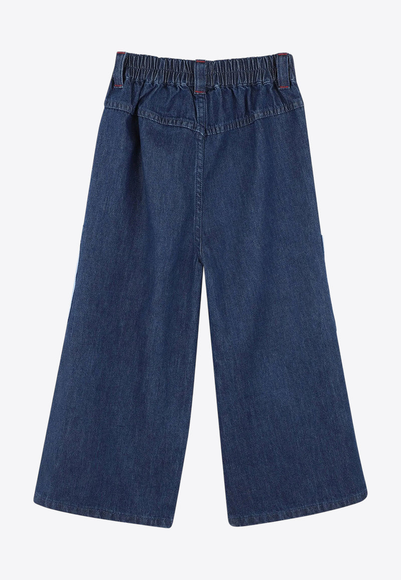 Kenzo Kids Girls Logo-Embroidered Jeans Denim K61000/Z25_DENIM