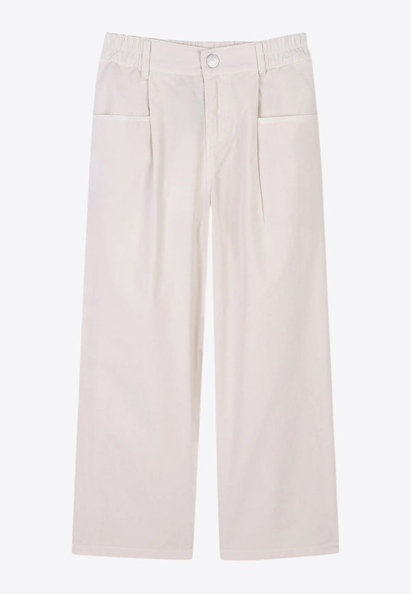 Kenzo Kids Girls Wide-Leg Jeans Sand K61002/21G_SAND