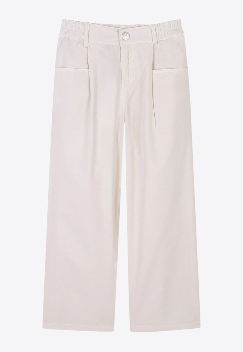 Kenzo Kids Girls Wide-Leg Jeans Sand K61002/21G_SAND