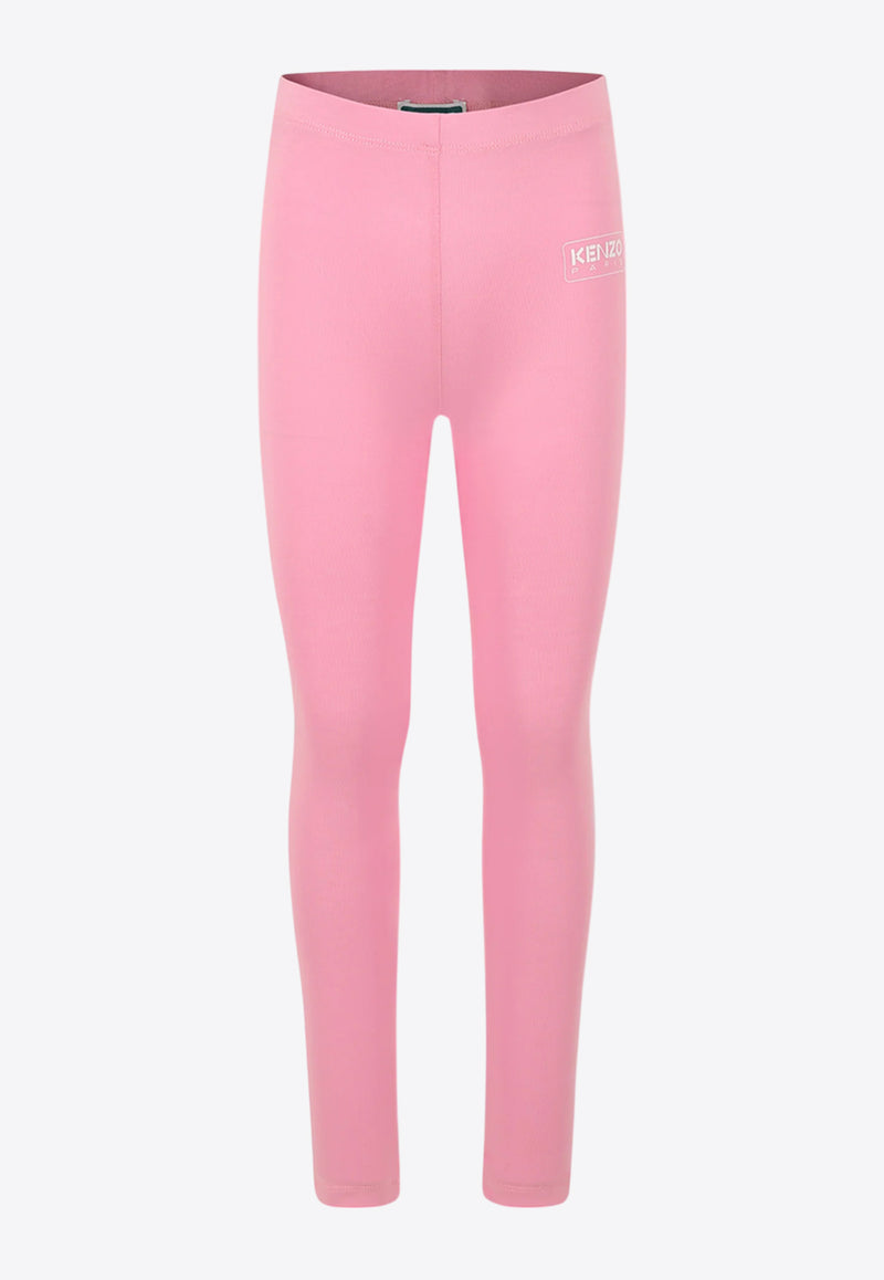 Kenzo Kids Girls Logo Print Leggings Pink K61003/465_PINK