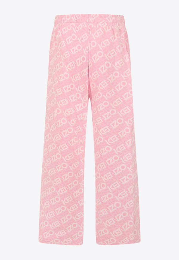 Kenzo Kids Girls All-Over Logo Track Pants Pink K61005/465_PINK