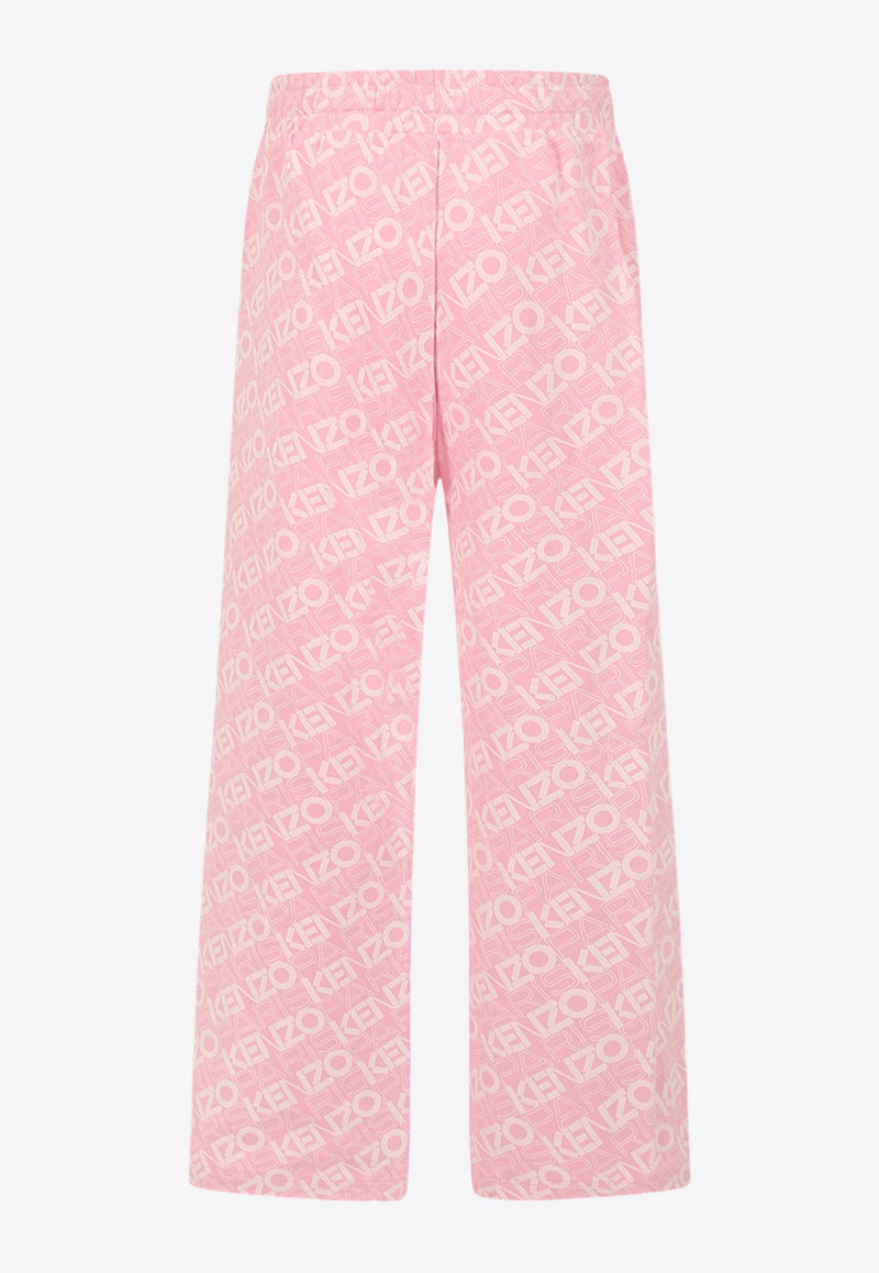 Kenzo Kids Girls All-Over Logo Track Pants Pink K61005/465_PINK
