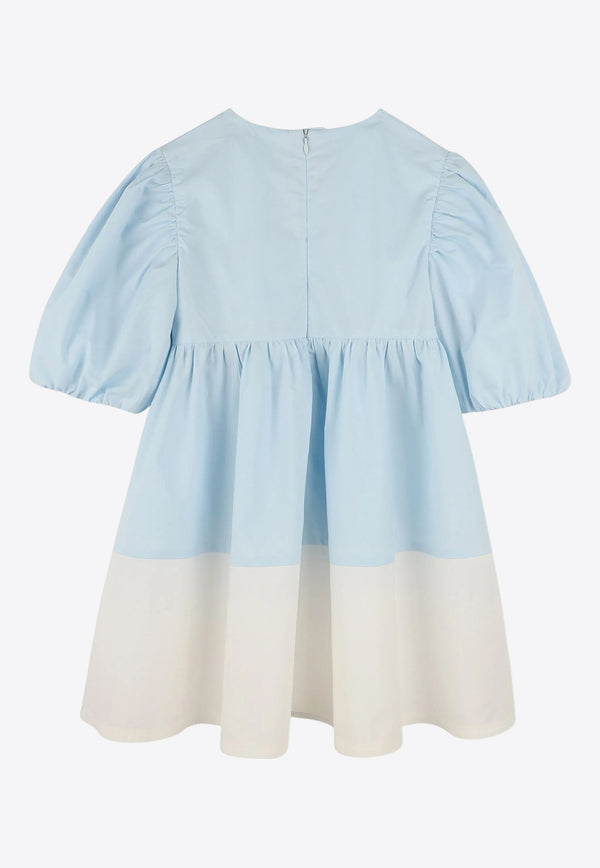 Kenzo Kids Girls Sunflower Patch Dress Light Blue K61014/77L_LIGHT BLUE