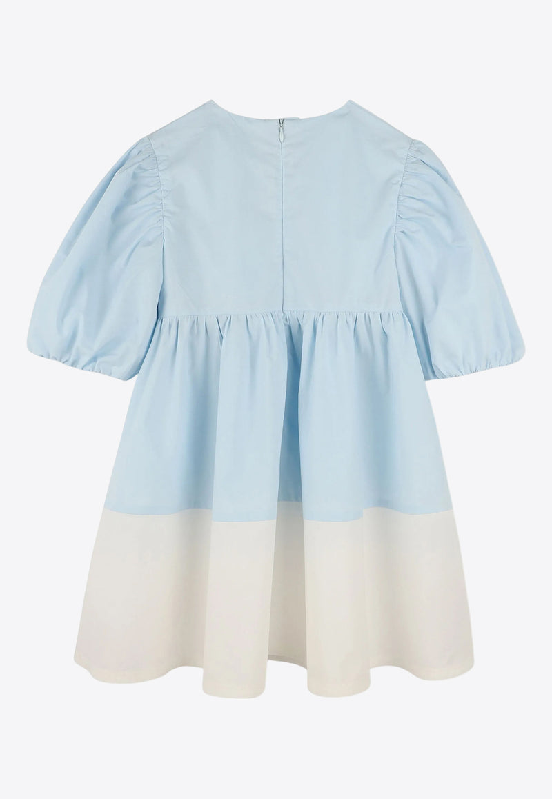 Kenzo Kids Girls Sunflower Patch Dress Light Blue K61014/77L_LIGHT BLUE