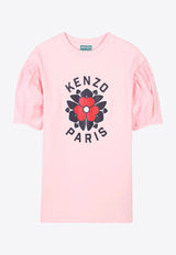 Kenzo Kids Girls Flower Print Logo T-shirt Pink K61016/45Z_ROSE