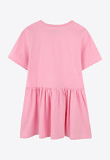 Kenzo Kids Girls Logo Print Dress Pink K61021/465_PINK