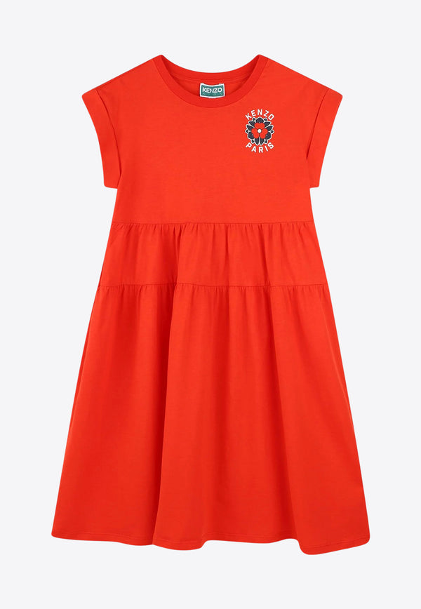 Kenzo Kids Girls Boke Flower Dress Red K61022/997_RED