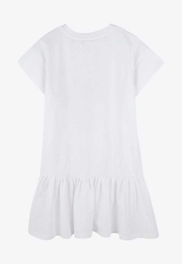 Kenzo Kids Girls Lucky Tiger Print Dress White K61025/10P_WHITE