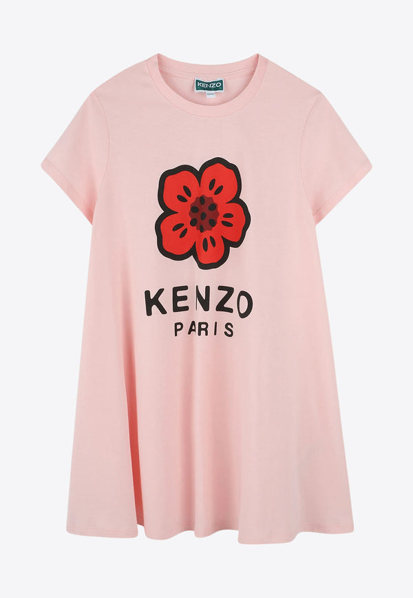 Kenzo Kids Girls Boke Flower T-shirt Dress Pink K61027/45Z_ROSE