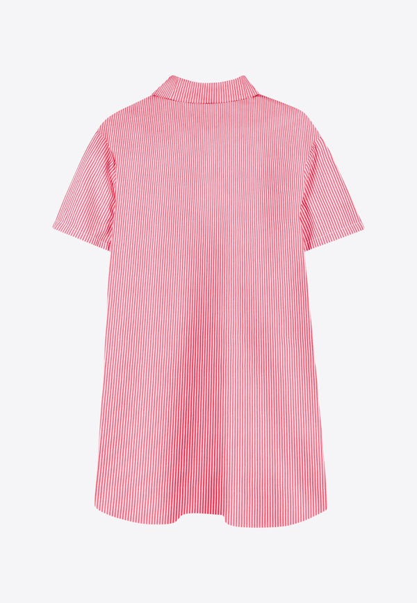 Kenzo Kids Girls Heart Patch Striped Shirt Dress Red K61036/997_RED