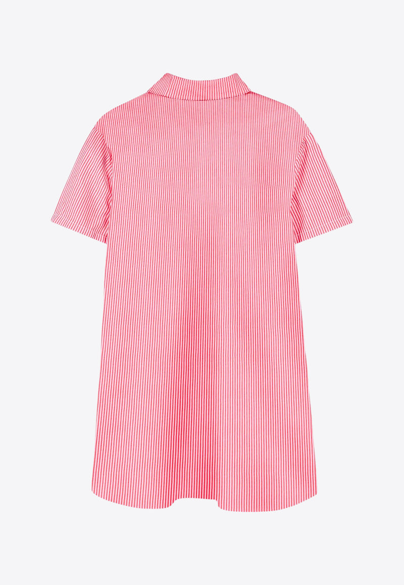 Kenzo Kids Girls Heart Patch Striped Shirt Dress Red K61036/997_RED