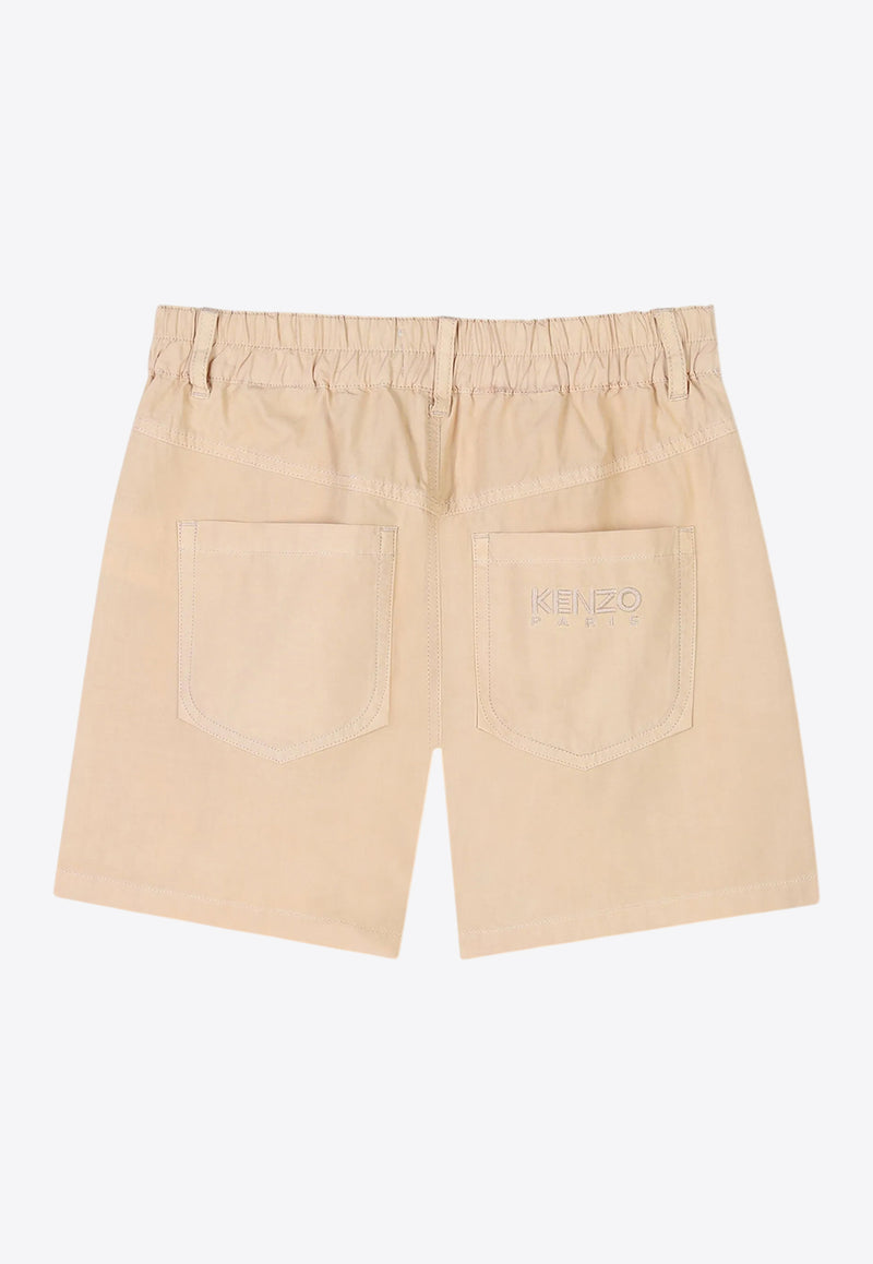 Kenzo Kids Boys Embroidered Logo Shorts Sand K61037/21D_SAND