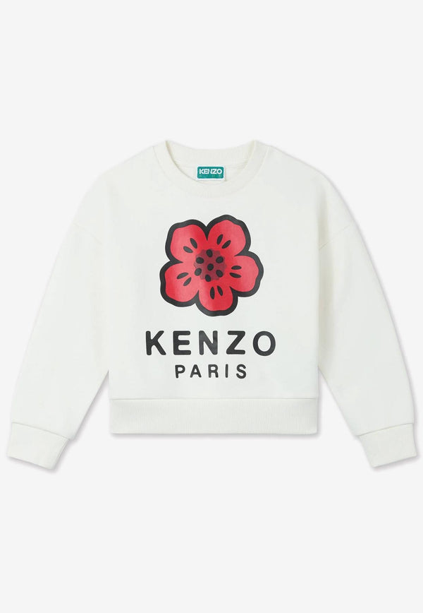 Kenzo Kids Girls Boke Flower Print Sweatshirt Off-white K61047/117_OFF-WHITE