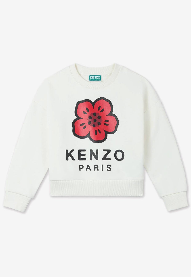 Kenzo Kids Girls Boke Flower Print Sweatshirt Off-white K61047/117_OFF-WHITE