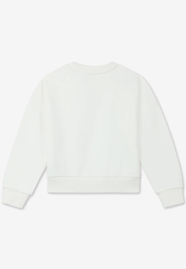 Kenzo Kids Girls Boke Flower Print Sweatshirt Off-white K61047/117_OFF-WHITE