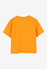 Kenzo Kids Girls Logo Print T-shirt Orange K61064/423_ORANGE