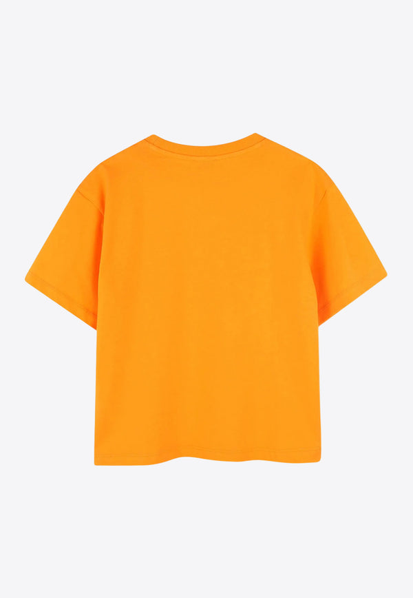 Kenzo Kids Girls Logo Print T-shirt Orange K61064/423_ORANGE