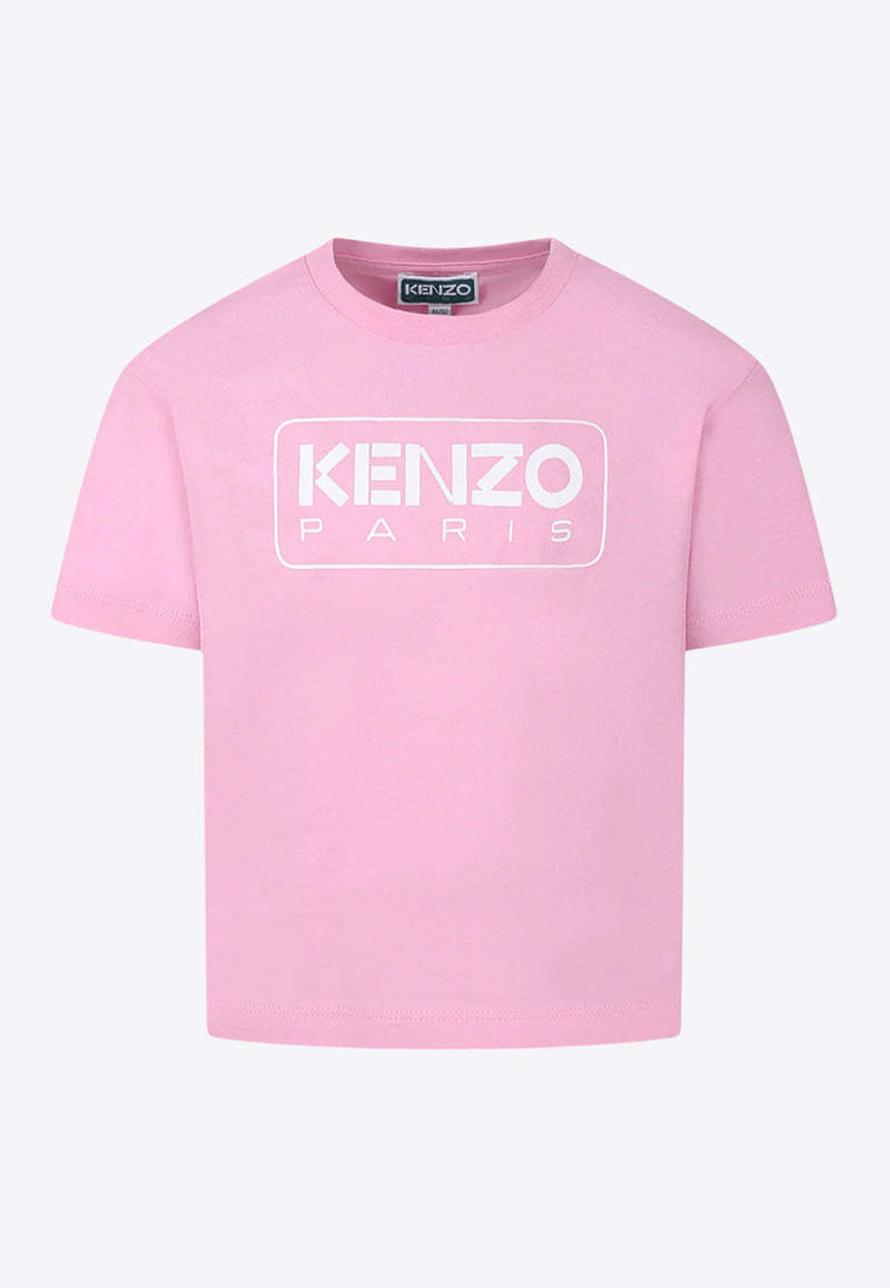 Kenzo Kids Girls Logo Print T-shirt Pink K61064/465_PINK