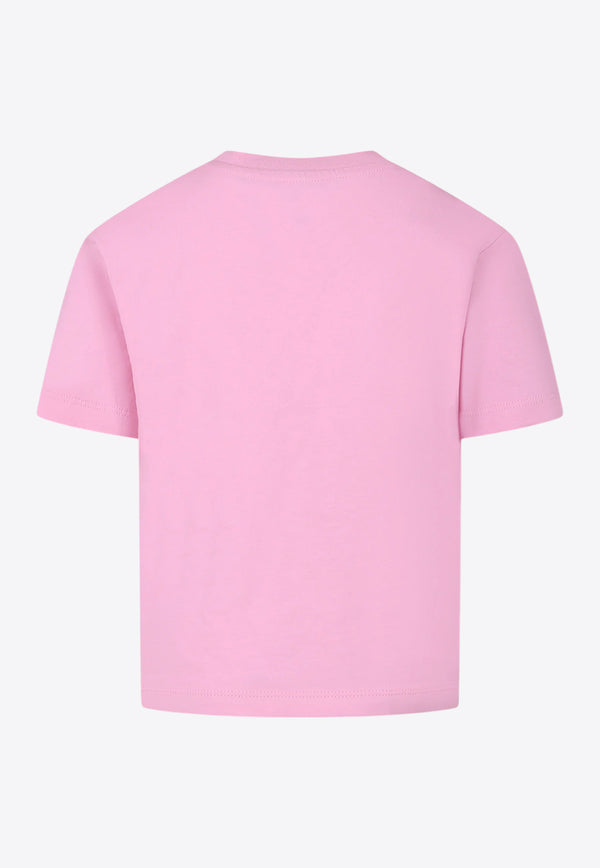 Kenzo Kids Girls Logo Print T-shirt Pink K61064/465_PINK