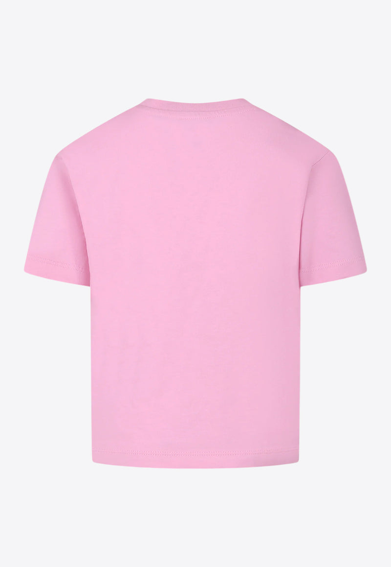 Kenzo Kids Girls Logo Print T-shirt Pink K61064/465_PINK