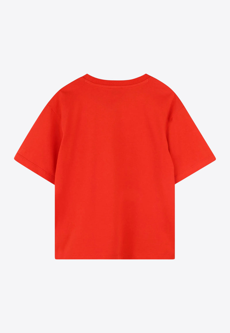 Kenzo Kids Girls Flower Print Logo T-shirt Red K61069/997_RED