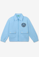 Kenzo Kids Boys East West Embroidered Sweatshirt Light Blue K61084/789_LIGHT BLUE