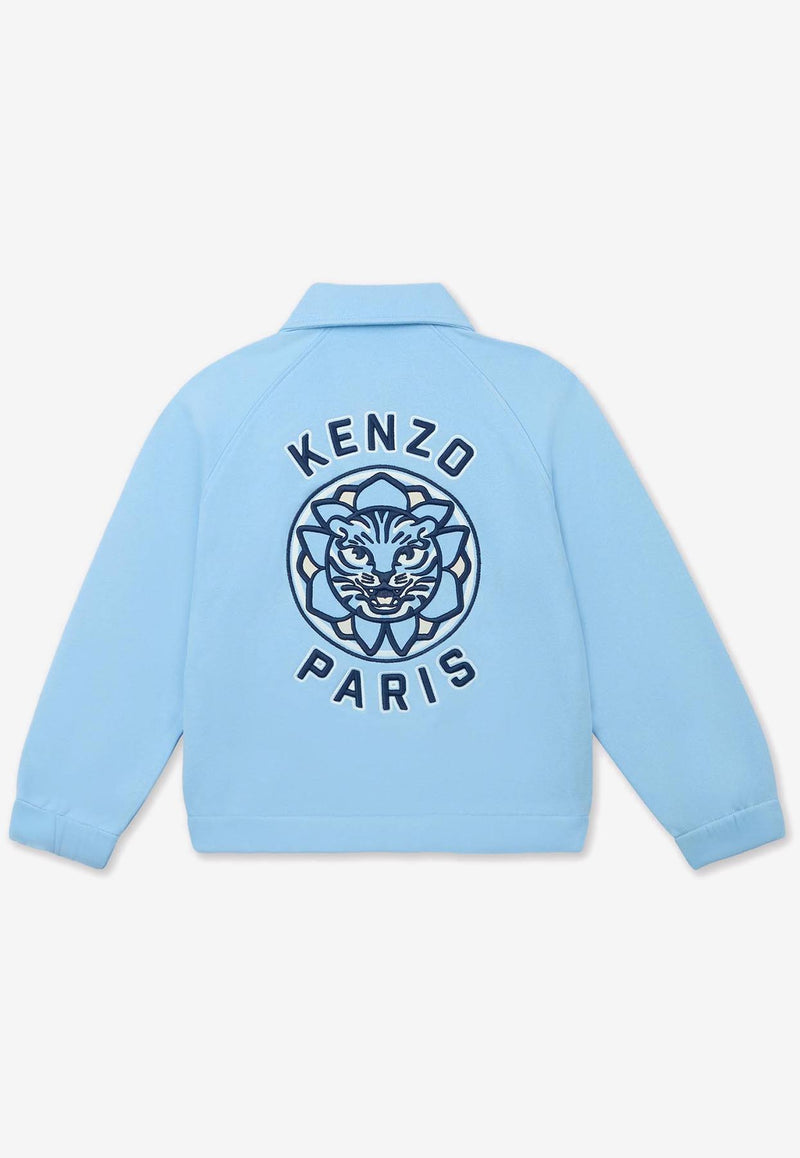 Kenzo Kids Boys East West Embroidered Sweatshirt Light Blue K61084/789_LIGHT BLUE