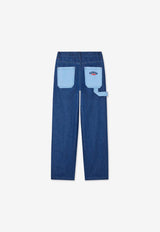 Kenzo Kids Boys East West Embroidered Jeans Denim K61098/Z25_DENIM