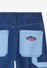 Kenzo Kids Boys East West Embroidered Jeans Denim K61098/Z25_DENIM