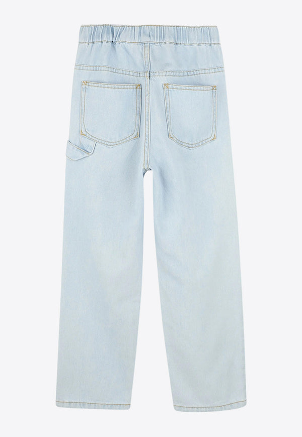 Kenzo Kids Boys Fruity Stickers Print Jeans Denim K61101/Z74_DENIM