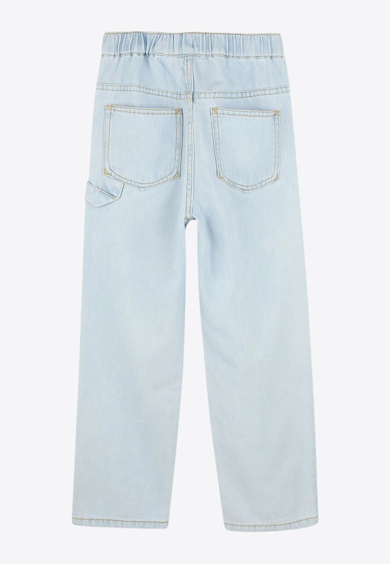 Kenzo Kids Boys Fruity Stickers Print Jeans Denim K61101/Z74_DENIM