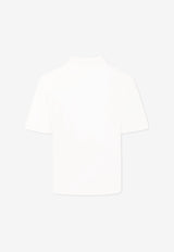 Kenzo Kids Boys Logo Patch Polo T-shirt Off-white K61105/117_OFF-WHITE