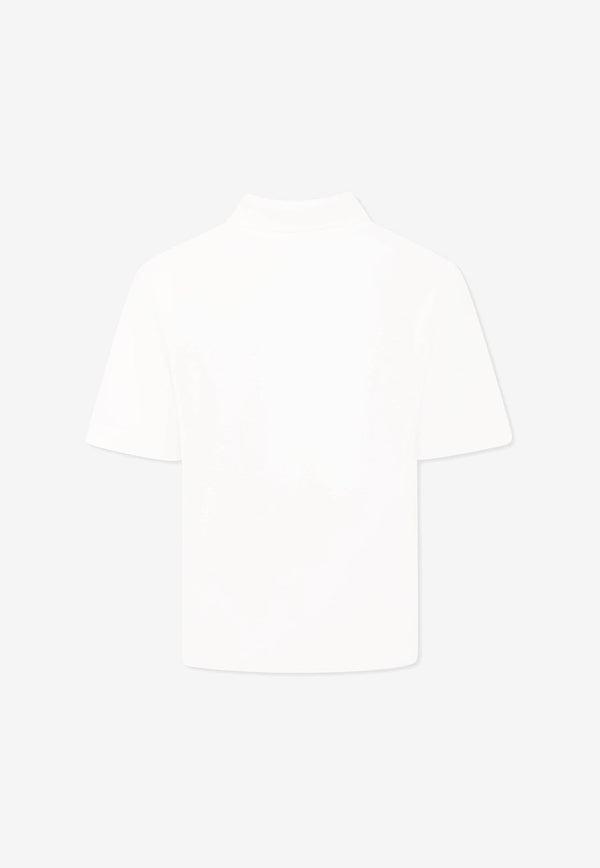 Kenzo Kids Boys Logo Patch Polo T-shirt Off-white K61105/117_OFF-WHITE