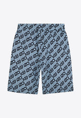 Kenzo Kids Boys All-Over Logo Track Shorts Light Blue K61119/789_LIGHT BLUE