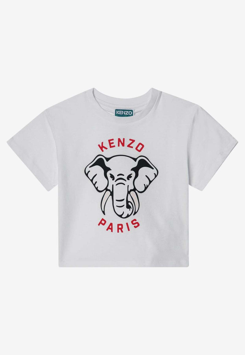 Kenzo Kids Boys Embroidered Tiger T-shirt White K61136-BCO/Q_KENZO-10P