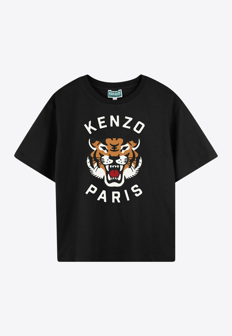 Kenzo Kids Boys Lucky Tiger Print T-shirt K61137/095_BLACK