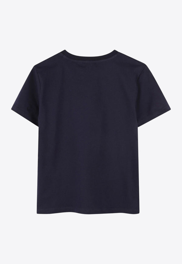 Kenzo Kids Boys Logo Print T-shirt K61142/848_NAVY