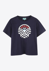 Kenzo Kids Boys Logo Print T-shirt K61149/848_NAVY