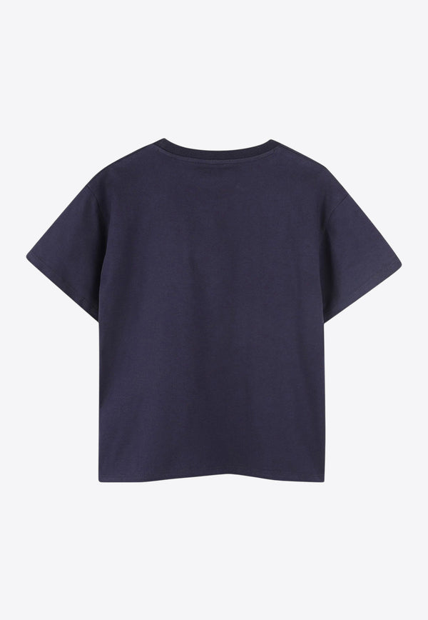 Kenzo Kids Boys Logo Print T-shirt K61149/848_NAVY