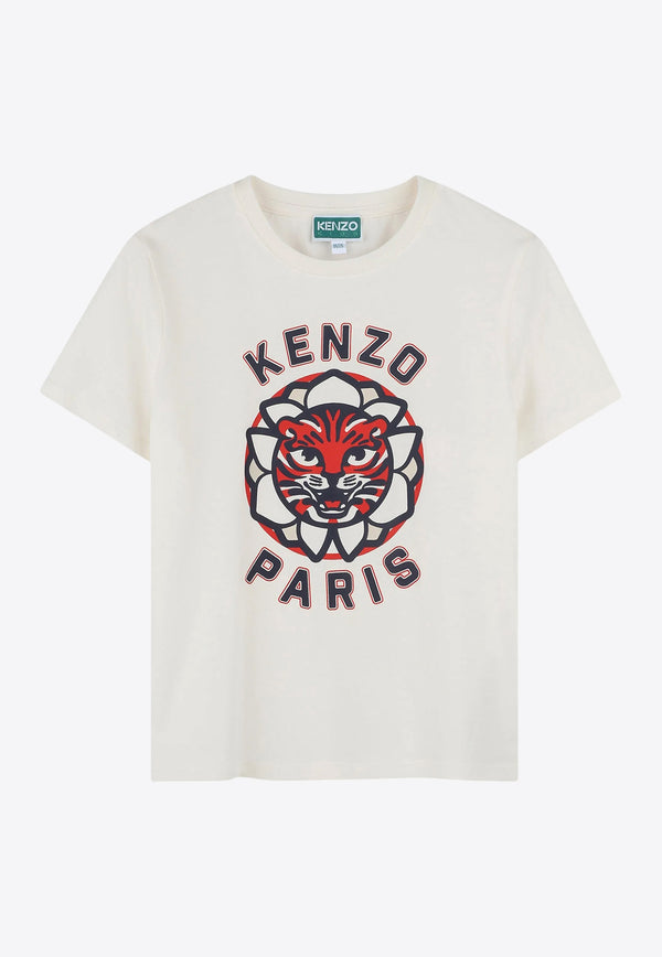 Kenzo Kids Boys Logo Print T-shirt K61164/117_OFF-WHITE