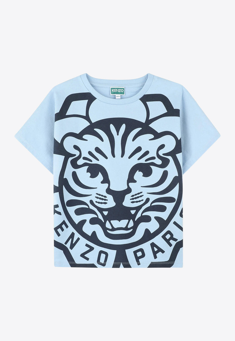 Kenzo Kids Boys Tiger Print T-shirt K61166/789_LIGHT BLUE