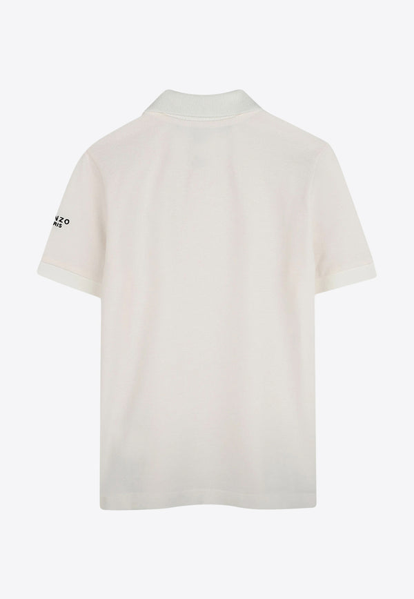 Kenzo Kids Boys Tiger Patch Polo T-shirt K61168/117_OFF-WHITE