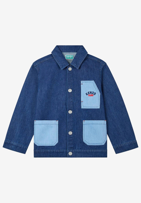 Kenzo Kids Boys East West Origami Denim Jacket K61173/Z25_DENIM