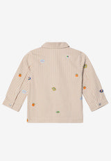 Kenzo Kids Girls Striped Denim Jacket Beige K61175-BDE/Q_KENZO-21G