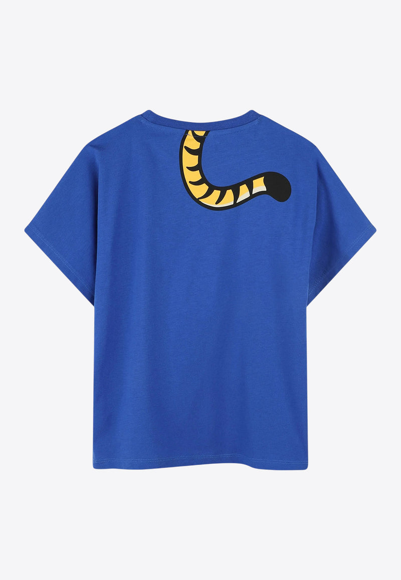Kenzo Kids Boys Tiger Print T-shirt K61193/829_BLUE MULTI