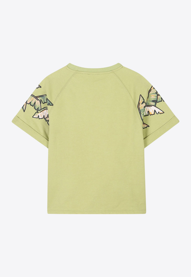 Kenzo Kids Boys Graphic Print T-shirt K61194/64R_LIGHT GREE